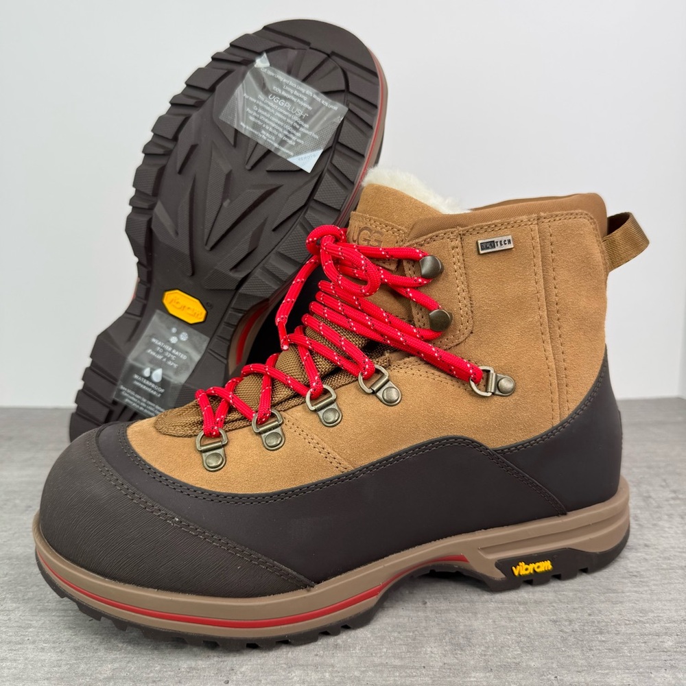UGG Brecken Waterproof Lace-Up Boots -Chestnut/Brown- 1158221 Women's Size 8